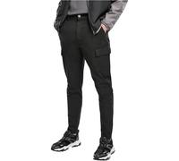 Urban Classics TB3698 Tapered Double Cargo Pants, Größe:30, Farbe:Black