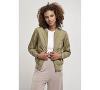 Urban Classics Damen Bomberjacke Curvy Light – leicht, aus Polyester, mit Reißverschluss – Khaki 5XL