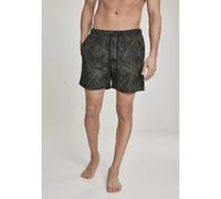 Urban Classics Herren Badeshorts Pattern Swim, schnelltrocknend, Innenslip/Taschen, Palm/Olive Gr. M
