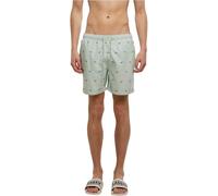 Badeshorts URBAN CLASSICS "Urban Classics Herren Embroidery Swim Shorts", Herren, Gr. 5XL, US-Größen, frotmint, vintageblau, 100% Polyester, Badehosen Badeshorts (58194050-5XL) frotmint, vintageblau