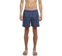 Badeshorts URBAN CLASSICS "Urban Classics Herren Embroidery Swim Shorts", Herren, Gr. 5XL, US-Größen, vintageblau, frostmint, 100% Polyester, Badehosen Badeshorts (30800123-5XL) vintageblau, frostmint