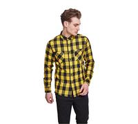 Urban Classics Herren Freizeithemd TB297 Regular Fit Kariert Schwarz/Gelb Größe S
