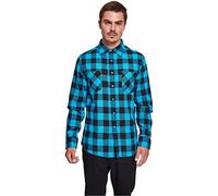 Urban Classics TB297 Checked Regular Fit Herren Freizeit Hemd,Mehrfarbig (blk/tur), L