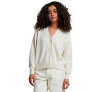 Strickjacke URBAN CLASSICS "Urban Classics Damen Ladies Rib Cardigan", Damen, Gr. 4XL, sandweiß, 50% Baumwolle, 50% Polyacryl, unifarben, normal, V-Ausschnitt, Strickjacken Strickjacke (10135759-4XL)