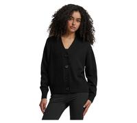 Strickjacke URBAN CLASSICS "Urban Classics Damen Ladies Rib Cardigan", Damen, Gr. 4XL, schwarz, 50% Baumwolle, 50% Polyacryl, unifarben, normal, V-Ausschnitt, Strickjacken Strickjacke (82946866-4XL) s