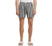 Urban Classics Herren Badeshorts TB7347 Gestreifte Seersucker, schnelltrocknend, Schwarz/Offwhite L