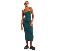 Shirtkleid URBAN CLASSICS "Urban Classics Ladies Bandeau Midi Dress", Damen, Gr. XL, US-Größen, bottlegrün, 94% Polyamid, 6% Elasthan, unifarben, slim fit, Rundhals, Kleider Shirtkleid (12735633-XL) b