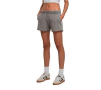Sweatshorts URBAN CLASSICS "Urban Classics Ladies Washed Jersey Shorts", Damen, Gr. XXL, US-Größen, steelgrau, 83% Baumwolle, 17% Polyester, unifarben, normal, Hosen Sweatshorts (92458001-XXL) steelgr