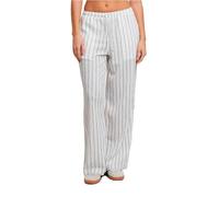 Stoffhose URBAN CLASSICS "Urban Classics Ladies Structured Striped Relaxed Fit Pants", Damen, Gr. S, US-Größen, sanftes weiß, schwarz, 92% Polyester, 6% Viskose, 2% Elasthan, gestreift, relaxed fit, H