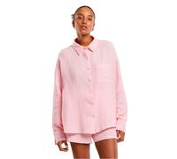 Klassische Bluse URBAN CLASSICS "Urban Classics Ladies Oversized Musselin Blouse", Damen, Gr. S, blushedrose, 100% Baumwolle, Blusen (12129069-S) blushedrose