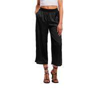 Urban Classics Damenhose TB7488 – Polyester-Satin Wide-Leg Culotte, Schwarz XL