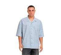 Urban Classics Hemd Boxy Structured Short Sleeves Shirt TB7562 Lightblue/White-S