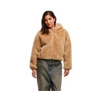 Urban Classics Damen Ladies Full Zip Faux Fur Hoodie TB7934 Wetsand-XS