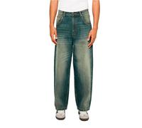 Boyfriend-Jeans URBAN CLASSICS "Urban Classics Super Baggy Jeans", Herren, Gr. 38, Normalgrößen, grün (mid blau dirty washed), 100% Baumwolle, unifarben, Jeans (72011802-38) mid blau dirty washed