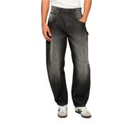 Comfort-fit-Jeans URBAN CLASSICS "Urban Classics Heavy Baloon Jeans", Herren, Gr. 38, Normalgrößen, mid deep grau marble washed, 100% Baumwolle, unifarben, Jeans (38846412-38) mid deep grau marble was