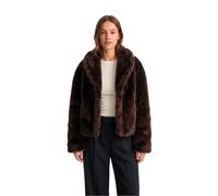 Winterjacke URBAN CLASSICS "Urban Classics Ladies Short Faux Fur Jacket", Damen, Gr. L, braun, 100% Polyester, unifarben, oversize, amerikanischer Ausschnitt, Jacken Winterjacke (29202708-L) braun