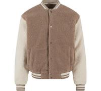 Urban Classics Herren Übergangsjacke Teddy College Jacket, Teddyfell, gesteppten Ärmeln, Gr. S-5XL