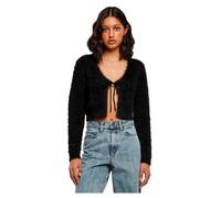 Urban Classics Damen Strickjacke Tied Cropped Feather Cardigan Schwarz Gr. 4XL