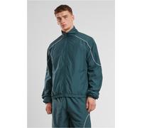 Trainingsjacke URBAN CLASSICS "Urban Classics Piped Panel Trackjacket", Herren, Gr. 5XL, grün (bottlegrün), 100% Polyester, gestreift, klassisch, normal, amerikanischer Ausschnitt, Langarm, Jacken (21