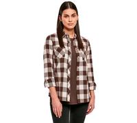Urban Classics Damen Ladies Turnup Checked Flanell Shirt pink/Brown, XS