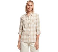 Urban Classics Langarmhemd Turnup Checked L White Sand / Light Taupe