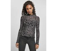 Urban Classics Rollkragen-Langarmshirt AOP Mesh bedruckt Slim Fit XXL Dunkelgrau/Schwarz