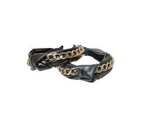 Urban Classics Unisex Haarreif Doppelpack Alice Band With Chain 2-Pack, Multipack Haarreifen mit integrierter Kette, black/bottlegreen, one size
