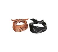 Urban Classics Halstuch 2er-Pack Satin Bandana Unisex Schwarz/Cognac Einheitsgröße
