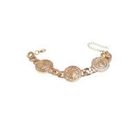 Urban Classics Unisex Armband für Männer und Frauen Big Plate Bracelet, Modeschmuck mit Amulett-Anhängern, gold, Größen S/M und L/XL