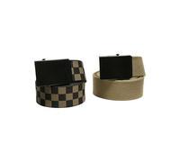 Urban Classics Unisex Check And Solid Canvas Belt 2-Pack