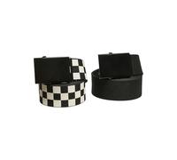 Urban Classics Unisex Check And Solid Canvas Belt 2-Pack