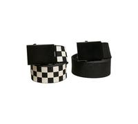 Urban Classics Check And Solid Canvas Belt 2-Pack in Gr. SM in Schwarz