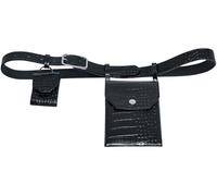 Urban Classics Unisex Croco Synthetic Leather Belt With Pouch black/silver, S/M