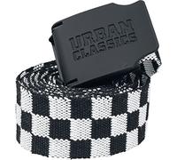 Urban Classics UC Canvas Belt Checkerboard 150cm Gürtel - schwarz weiß Onesize