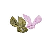 Urban Classics Unisex Haargummi Bandana Print Scrunchies With XXL Bow 2-Pack, Farbe khaki/lightlilac, Größe one size