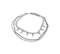 Urban Classics Halskette Meridian Pearl Layering Necklace Silver