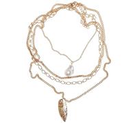 Urban Classics Unisex Indiana Plate Necklace gold, one size