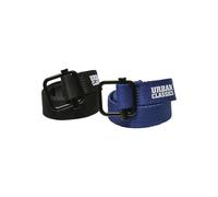 Urban Classics Gürtel Industrial Canvas – Kids Unisex, 2er-Pack, Schwarz/Blau, One Size