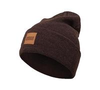 Urban Classics Leatherpatch Long Beanie braun