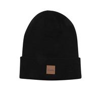 Urban Classics Leatherpatch Long Beanie schwarz
