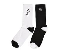 Basicsocken URBAN CLASSICS "Urban Classics Unisex Zodiac Socks 2-Pack" Gr. 35-38, schwarz-weiß (black, white virgo) Herren Socken (45238932-35) black, white virgo