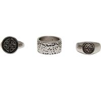Urban Classics Universal Schmuck Skull Ring 3-Pack Silver