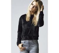 Urban Classics Sweatshirt TB1352 Damen Kurz Samt Crew Schwarz XS