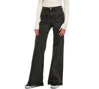Urban Classics Damen Jeans Vintage Flared – Loose Fit Schwarz Washed – Gr. W33