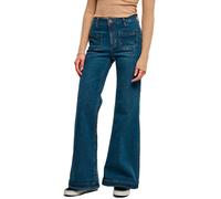 Urban Classics Ladies Vintage Flared Denim Pants in Gr. 26 in Blau