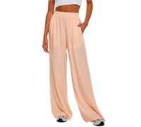 Stoffhose URBAN CLASSICS "Urban Classics Damen Ladies Wide Leg Viscose Pants", Damen, Gr. XL, US-Größen, softapricot, 100% Viskose, unifarben, loose fit, Hosen Stoffhose (49542441-XL) softapricot