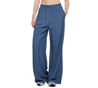 Urban Classics Damen Ladies Wide Leg Viscose Pants TB5996 Vintageblue-5XL