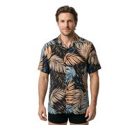 Urban Classics Kurzarmhemd Viscose AOP Resort Shirt – 100% Viskose, geblümt – Palmfront, Gr. M