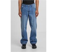 Bequeme Jeans URBAN CLASSICS "Urban Classics Wide Leg Denim With Dividing Seams", Herren, Gr. 31, Normalgrößen, mid tiefblau washed, 100% Baumwolle, unifarben, casual, Jeans (52262007-31) mid tiefblau