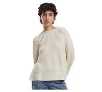 Rundhalspullover URBAN CLASSICS "Urban Classics Ladies Wide Basic Oversized Sweater", Damen, Gr. M, sandweiß, 100% Polyacryl, unifarben, oversize, Rundhals, Pullover Rundhalspullover (75885565-M) sand
